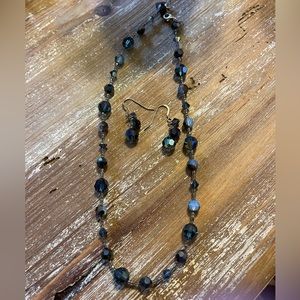 Beaded necklace and matching earrings